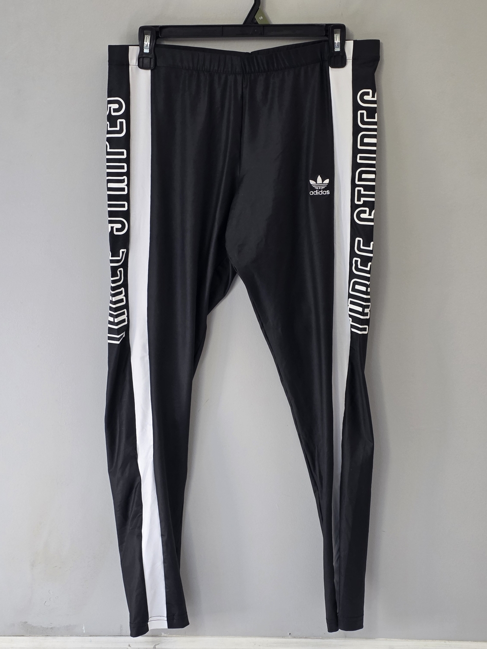 adidas Black with White Side Panels 'Three Stripes' Leggings